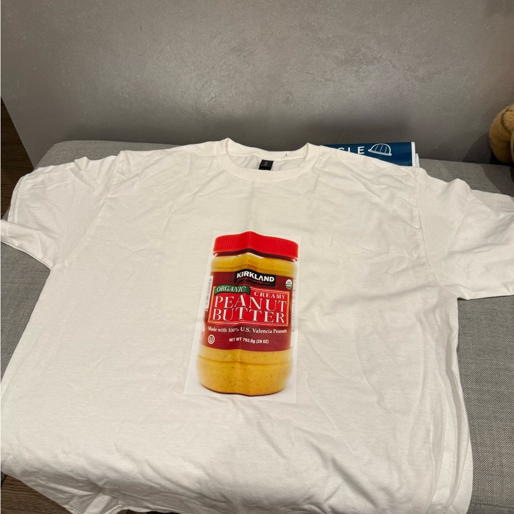 Gildan White Short Sleeve Tee with Peanut Butter Graphic